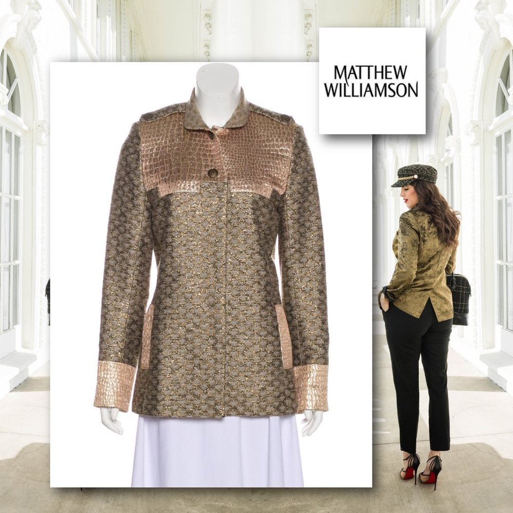 MATTHEW WILLIAMSON Printed Button-Up Blazer